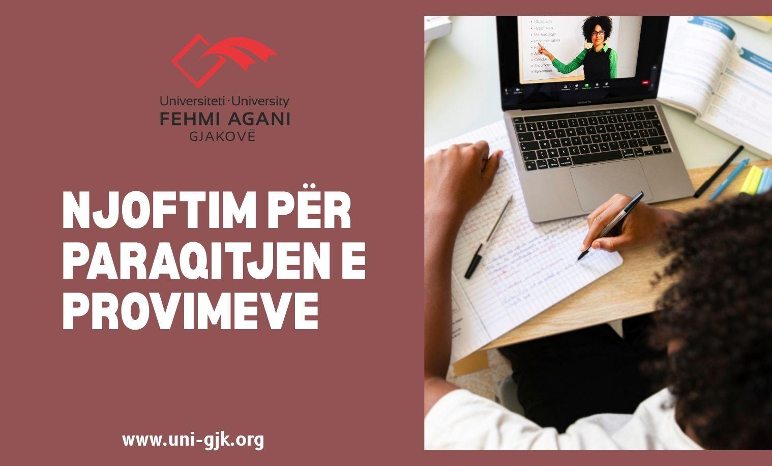 Njoftim mbi paraqitjen e provimeve në afatin e Shtatorit 2026